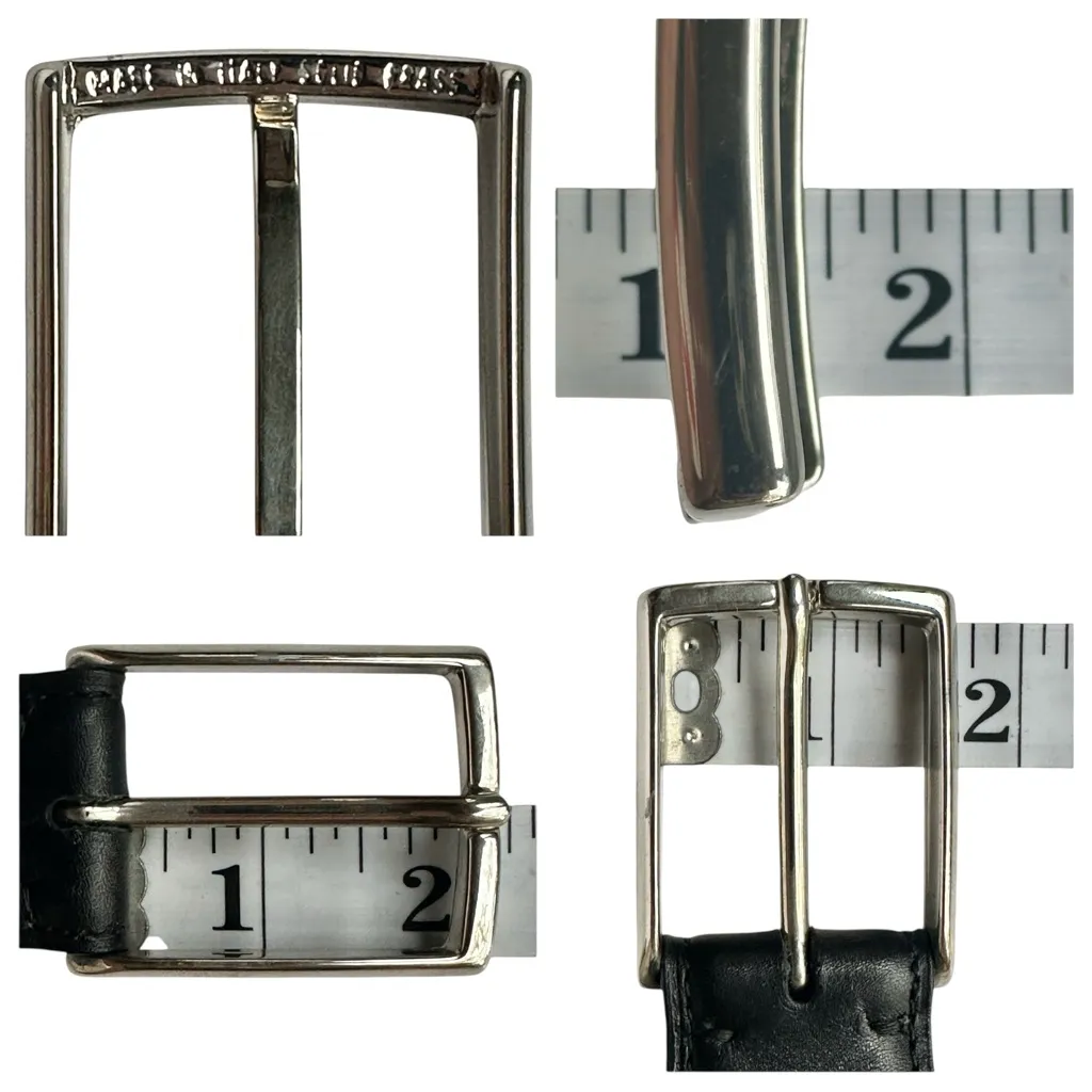 Ermenegildo Zegna Black Leather Belt Waist 37 - Image 14