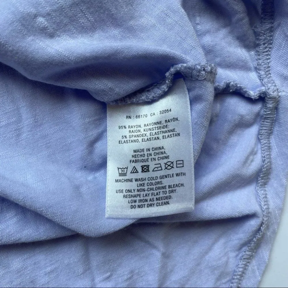 Anthropologie Deletta Lavendar Purple Lace Line Crochet Sleeve Top Size Small - Image 8