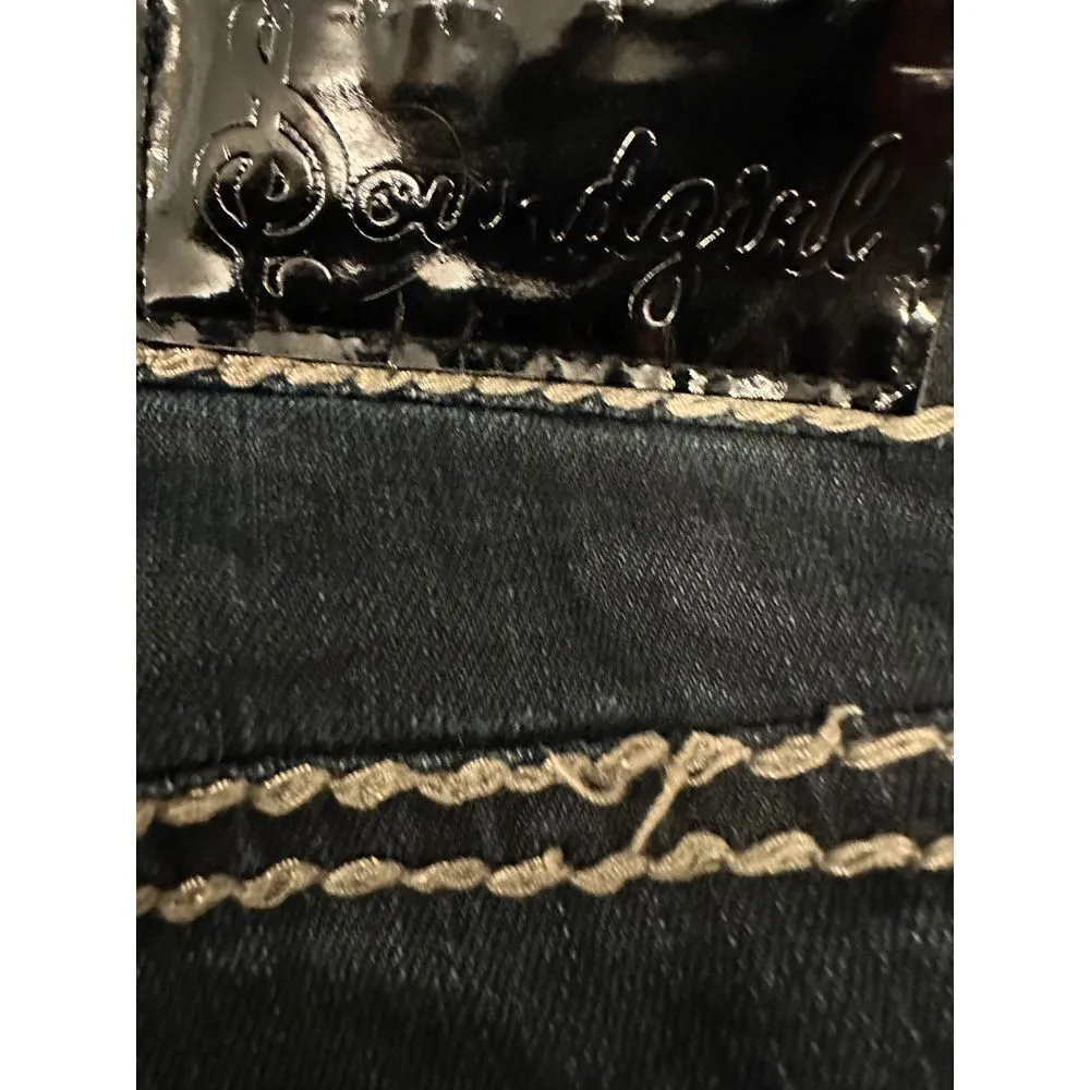 SoundGirl Jeans Size 11 Dark Wash Rhinestone Button Boot Cut Y2K Western - Image 7