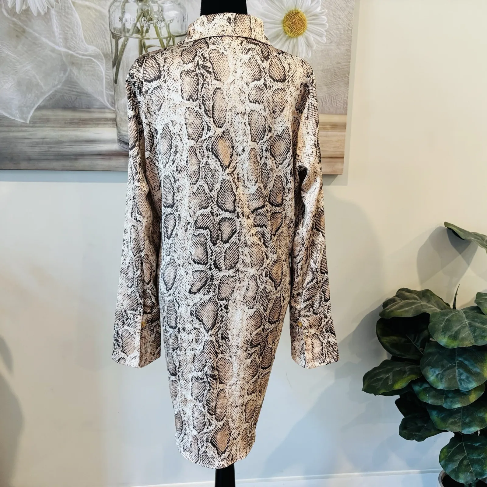 Sweet Lemon Silky Snake Skin High Low Wrap Dress • Size Medium - Image 6