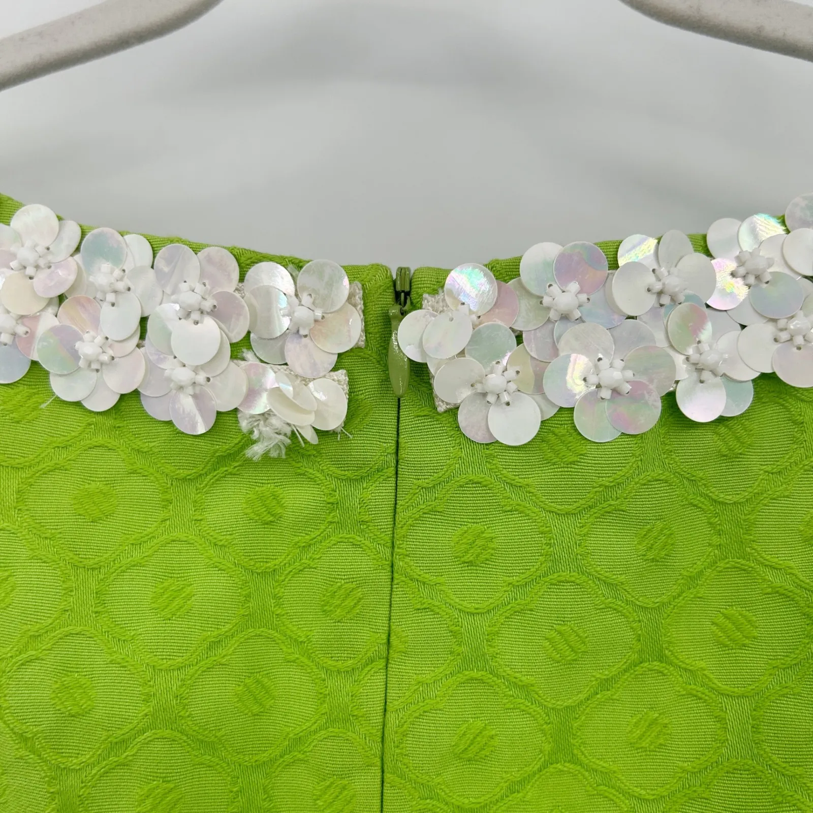 Trina Turk Womens Sequin Bow Fit and Flare Statement Dress Size‎ 4 Brat Green - Image 7