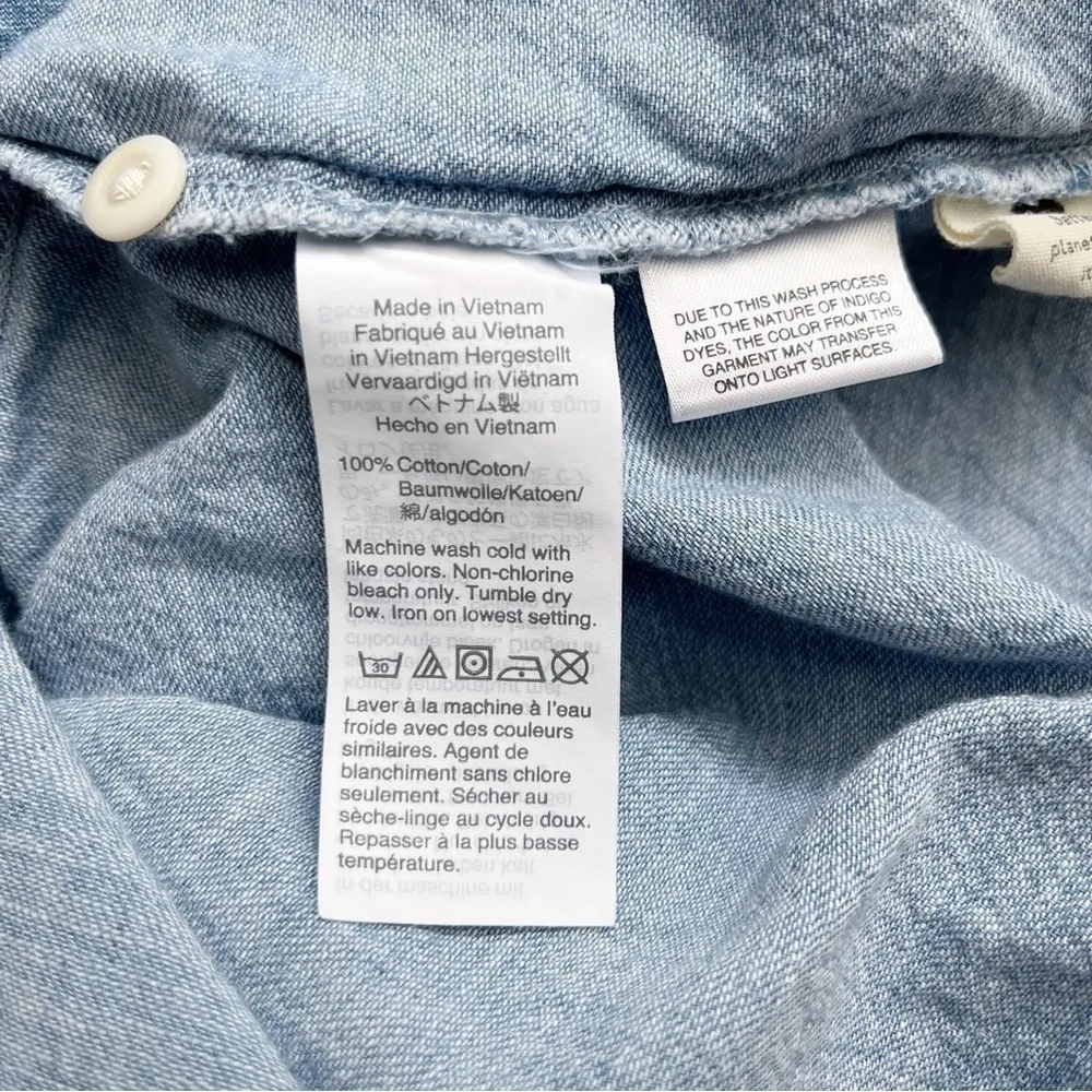 Madewell • Denim Shirred Popover Top in Emmie Light Blue Wash, Size XS‎ - Image 13