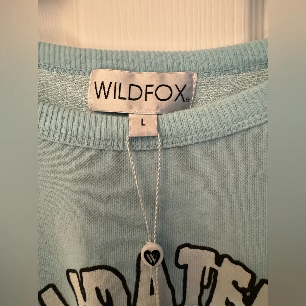 Wildfox Holidateless Women’s Sky Blue Crop Top Size Large - Image 9