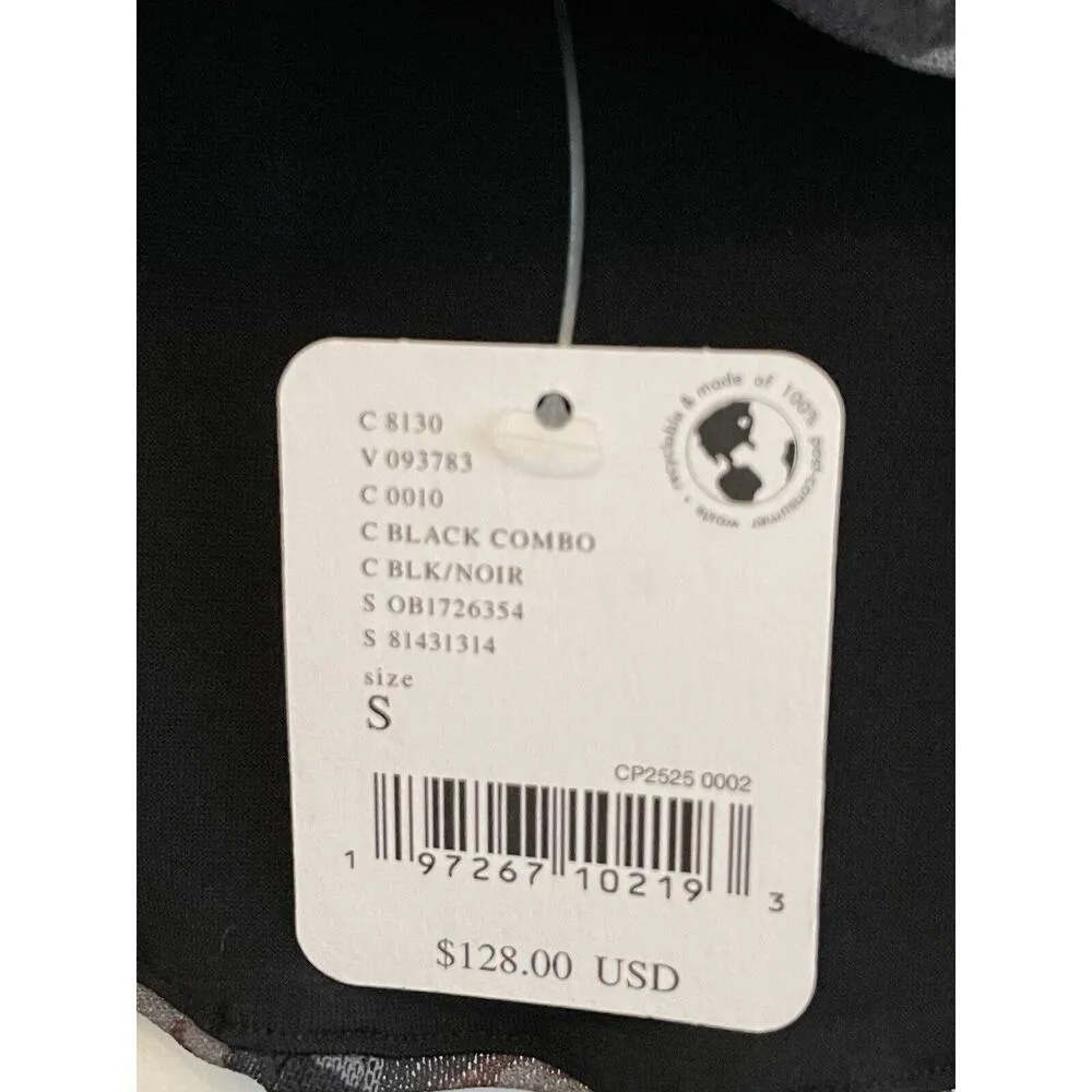 Free People Galaxy Corset Tank Top Size Small Mesh Black Gray Floral Cropped NWT - Image 9