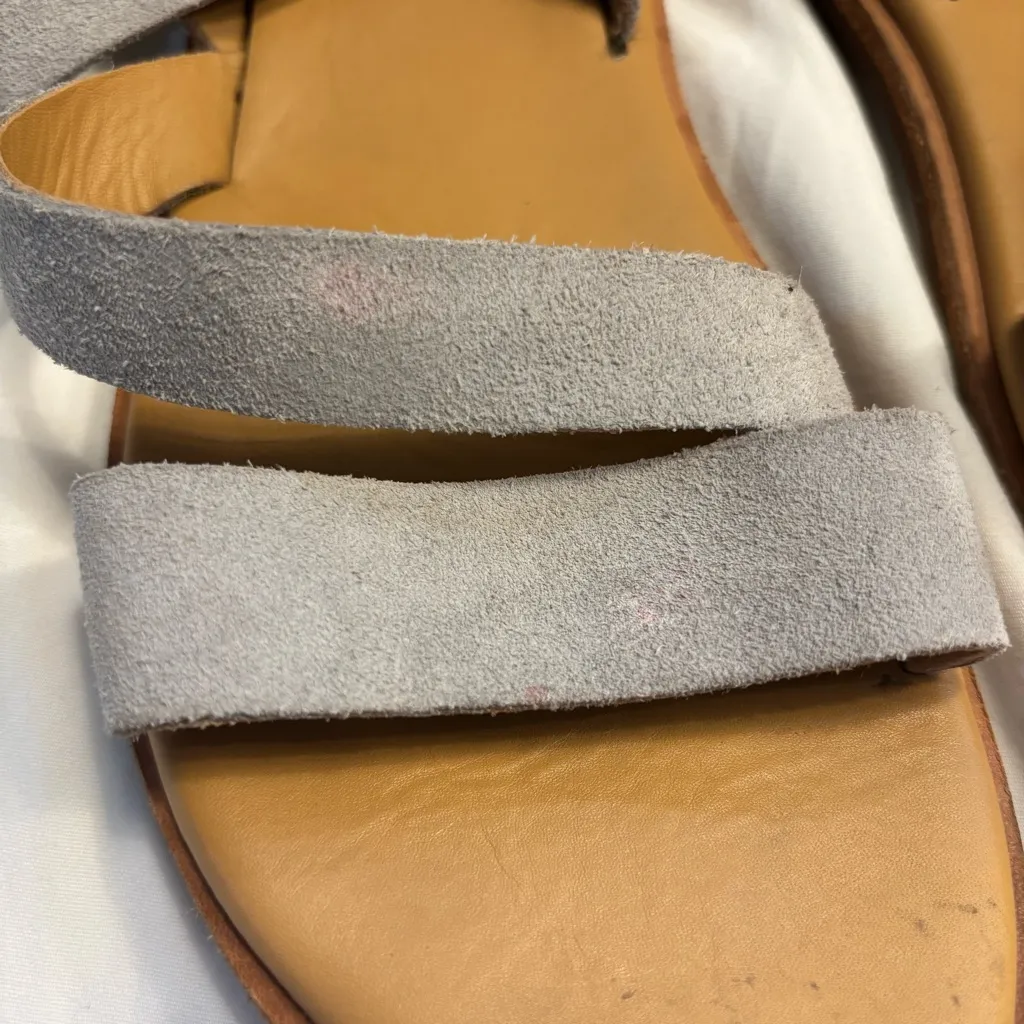 Kork Ease Nogales Sandals Size 8 Grey Suede Comfort Shoes Womens Flats Leather - Image 2