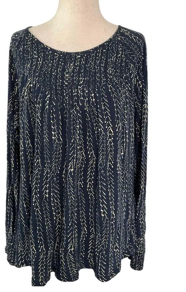 Lucky Brand Blue Dotted Shirt Women Top Size Large | 14-25 - Image 2