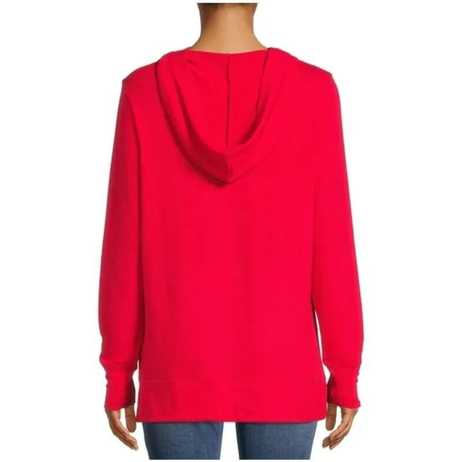 Holiday Time Ho Ho Ho Long Sleeve Hoodie Sz XXXL Red White Holiday Christmas Top - Image 2