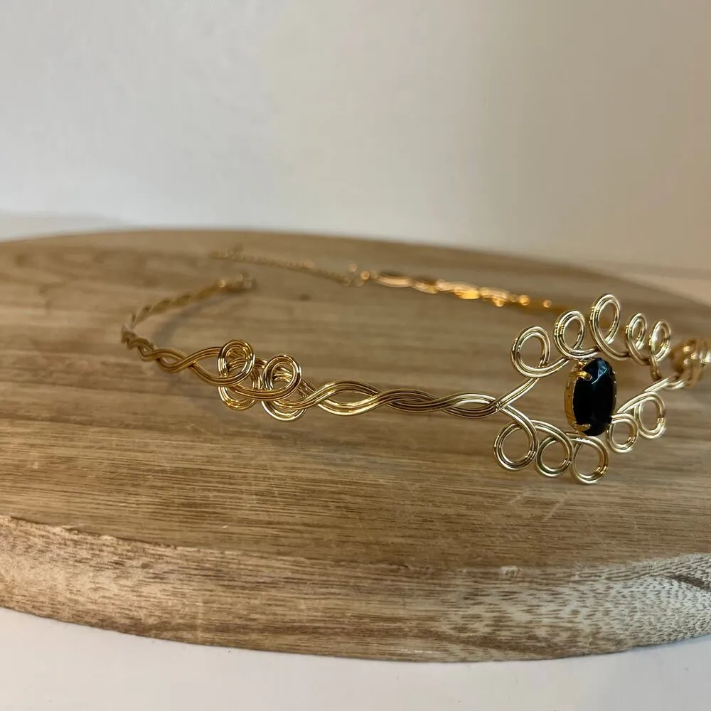 Gold Handmade Wire Swirl Belly Chain Belt or Headband Festival Piece - Image 3