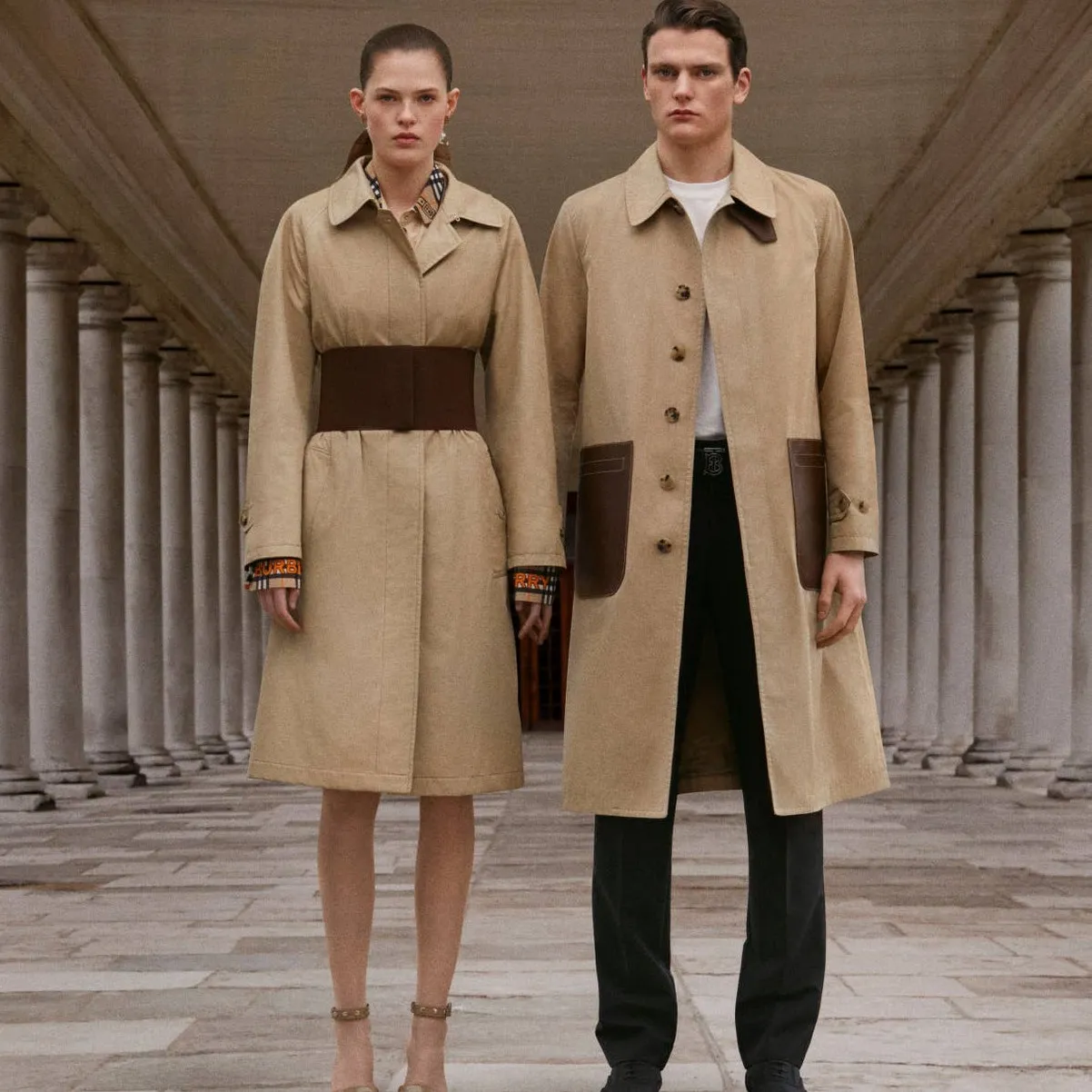 Burberry Runway Corset-Belt Gabardine Trench Coat New Size 6 - Image 4