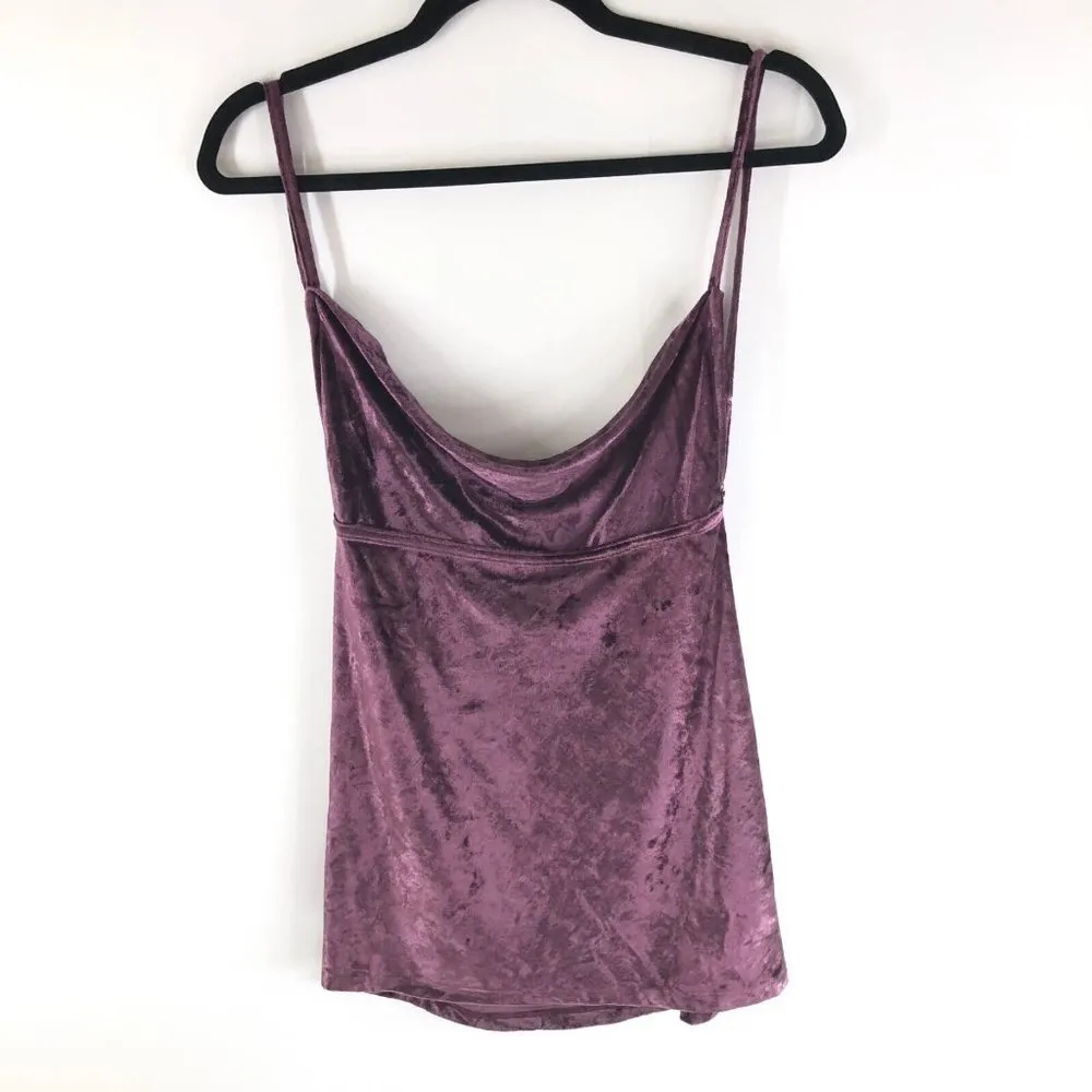 Free People All Night Velvet Tank Tunic Sleeveless Low Back Fig Jam Purple M - Image 3