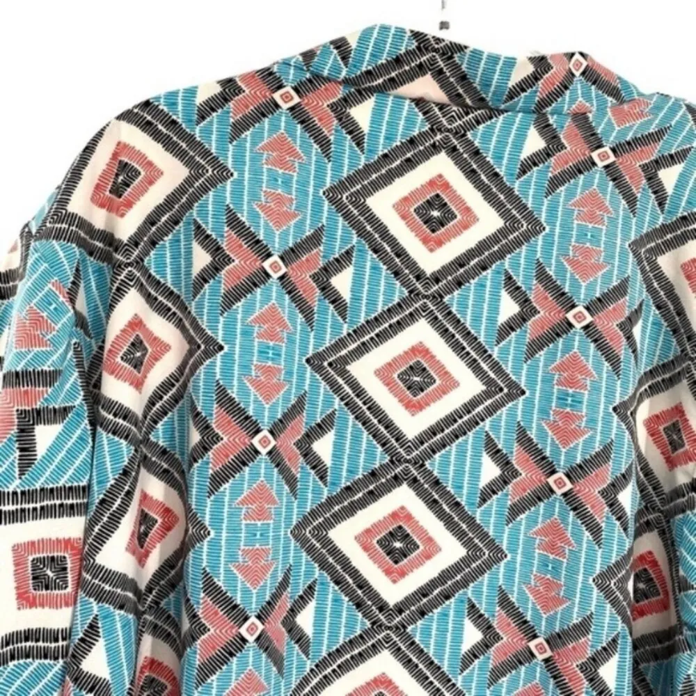 Do Everything In Love Aztec Print Teal Kimono Coverup Southwestern - Image 11