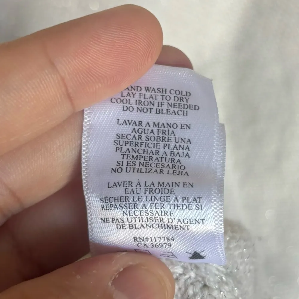 Rails Joanna Wool & Cashmere Sweater Pullover Snow Globe Cream Metallic Size L - Image 8