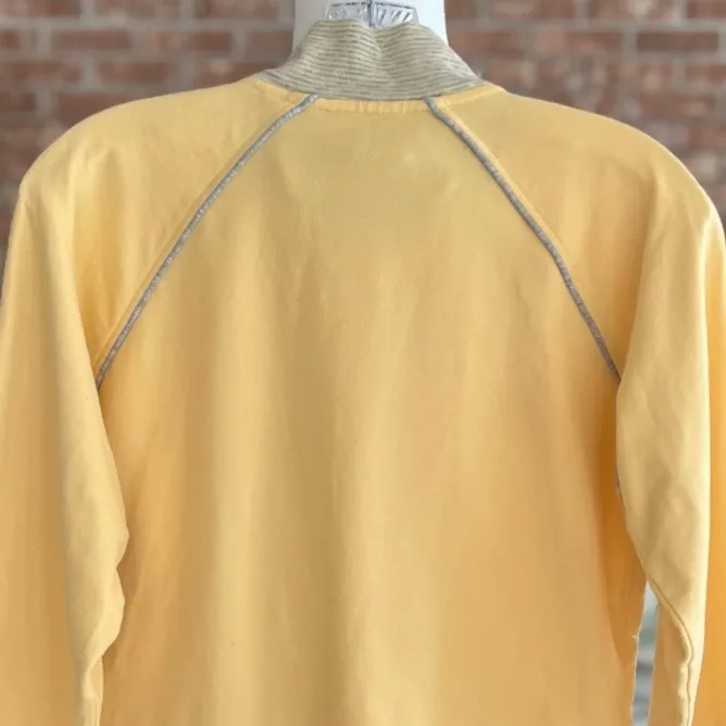 New York Laundry Jacket Knit Full Zip Yellow S Cotton Terry Cloth Lined Spring - Image 9