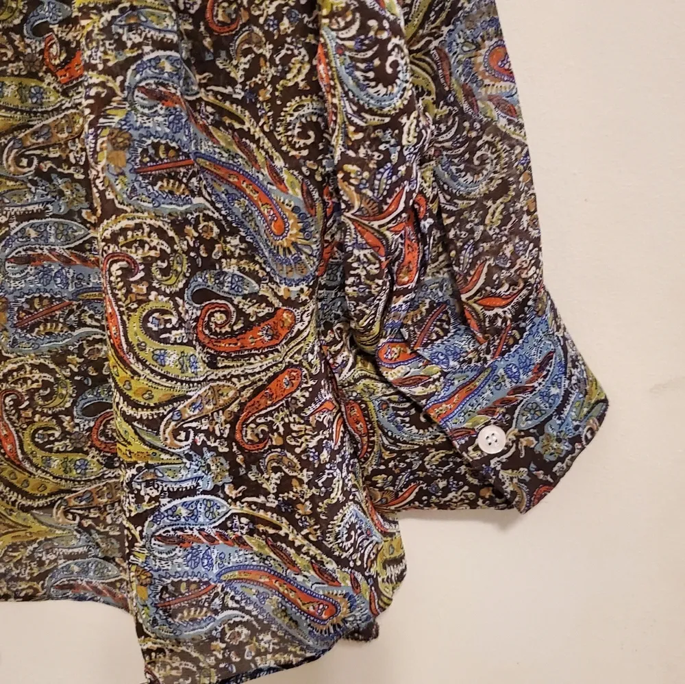 NWT! Simply Noelle Autumn Paisley Java Top Sz:S/M - Image 8