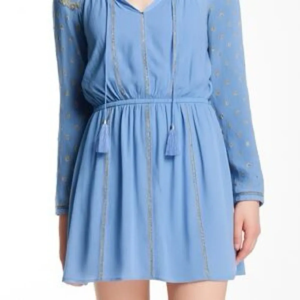 REVOLVE The Jetset Diaries Blue Embroidered Long Sleeve Dress Size Small - Image 2