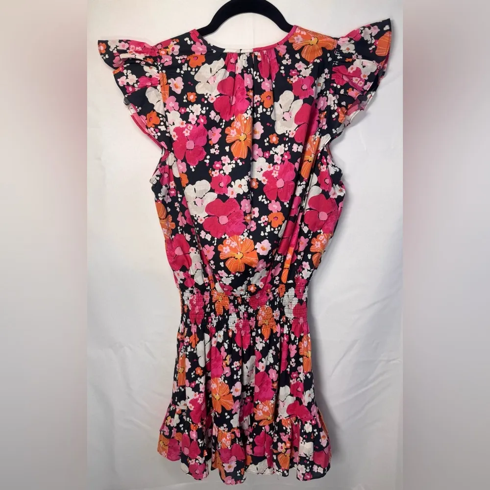 PINCH Beautiful Floral Dress with smocked waist and flutter sleeve - Image 3
