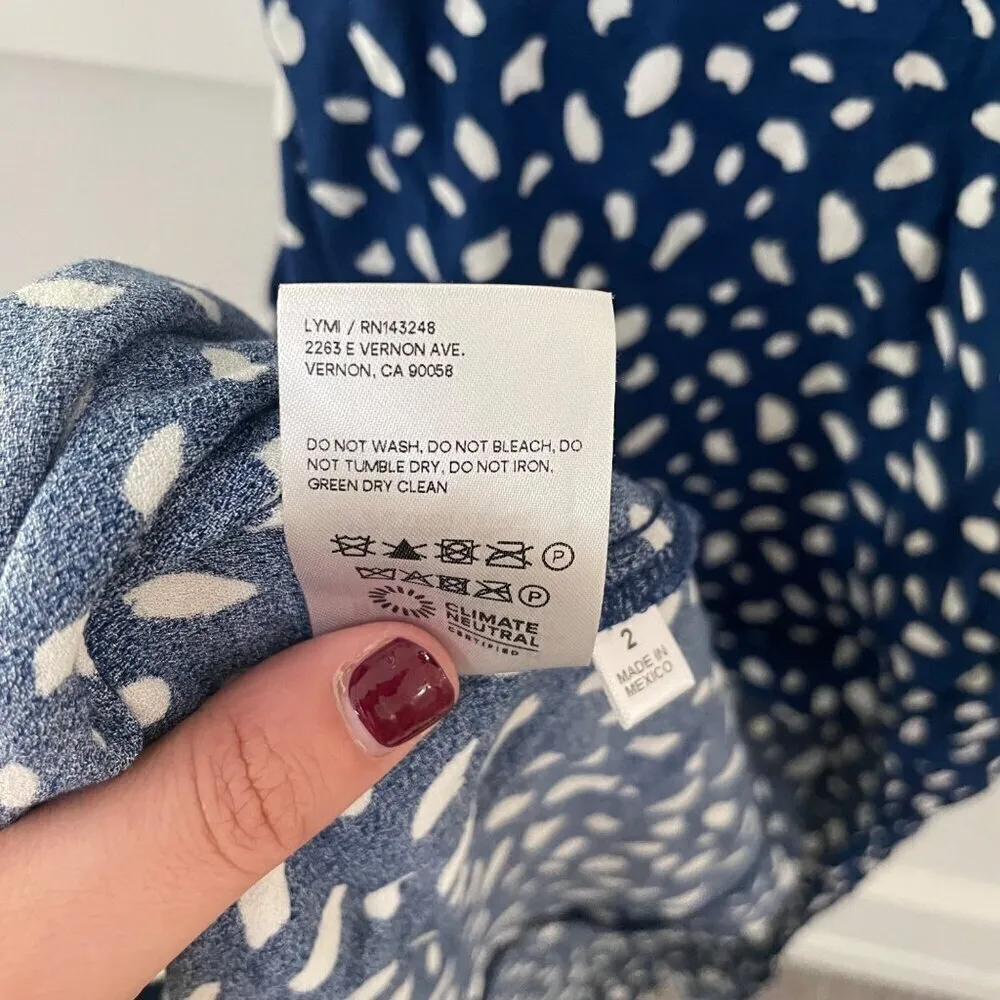 Reformation Moray Side Slit V Neck Strappy Midi Blue Crimini Dress Size 2 - Image 5