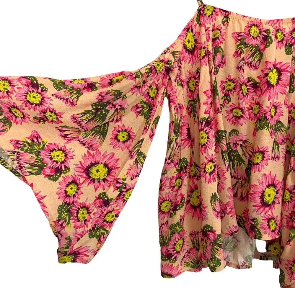 Tori Praver Flores Off Shoulder Top Cactus Flower Naked - Image 5