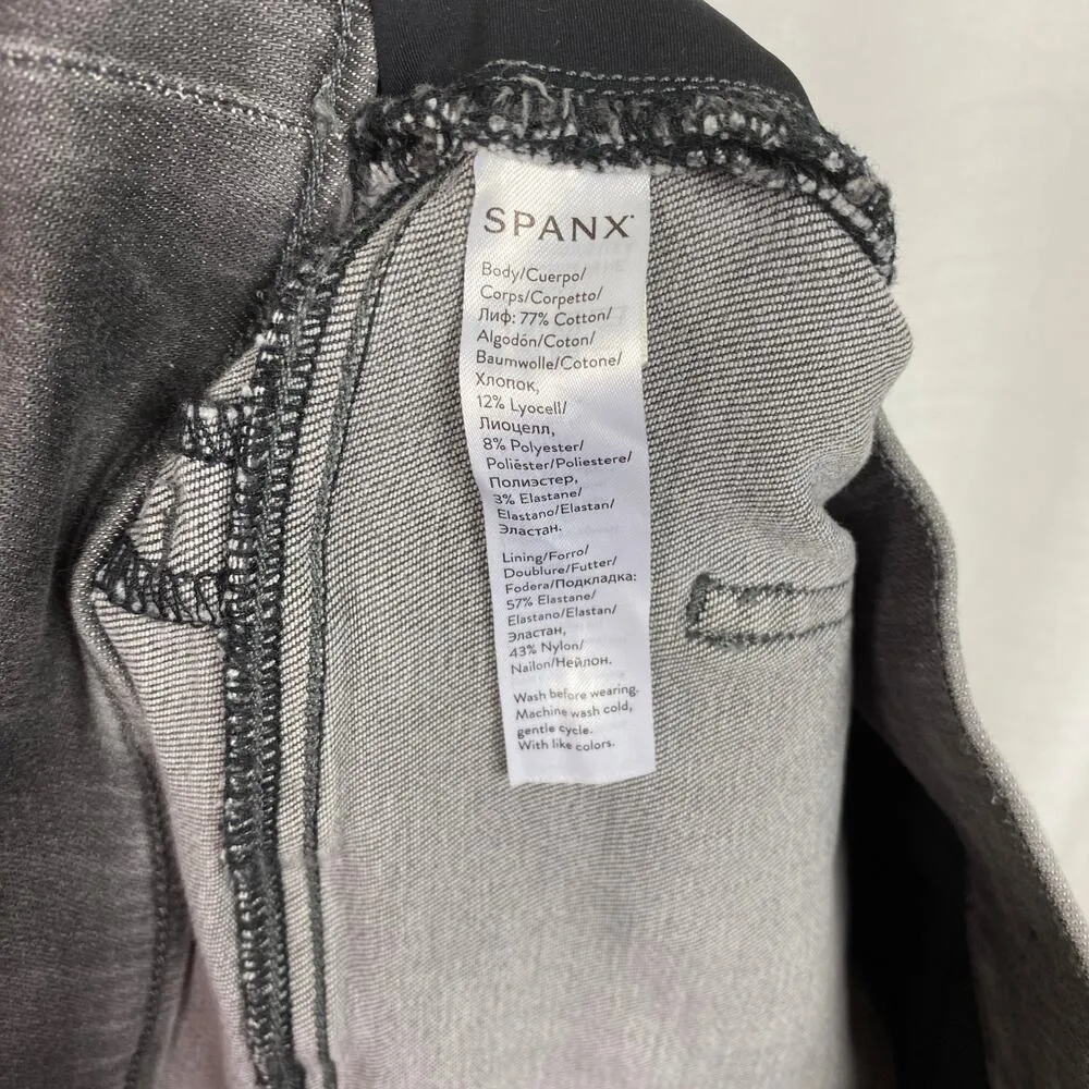 Spanx Gray Distressed Pull On Jeanish Leggings Sz.L - Image 11