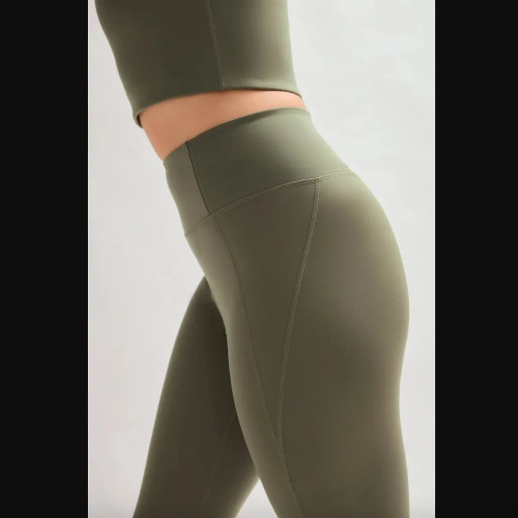 Girlfriend Collective Yosemite Olive Green Compressive High-Rise Leggings M - Image 4