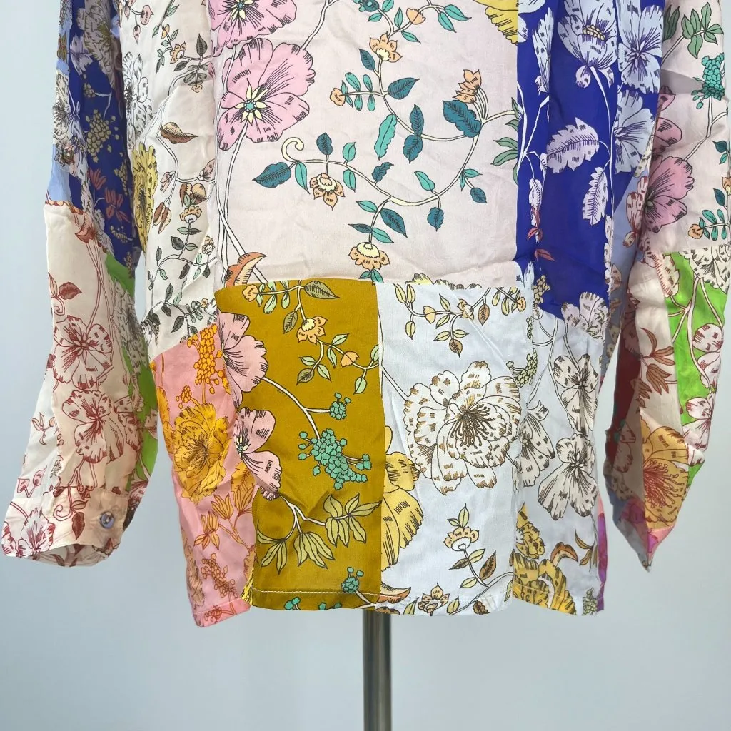 NWOT Johnny Was Cosmo Lauren Floral Oversized Top Button-Down Shirt Blouse Sz S - Image 8