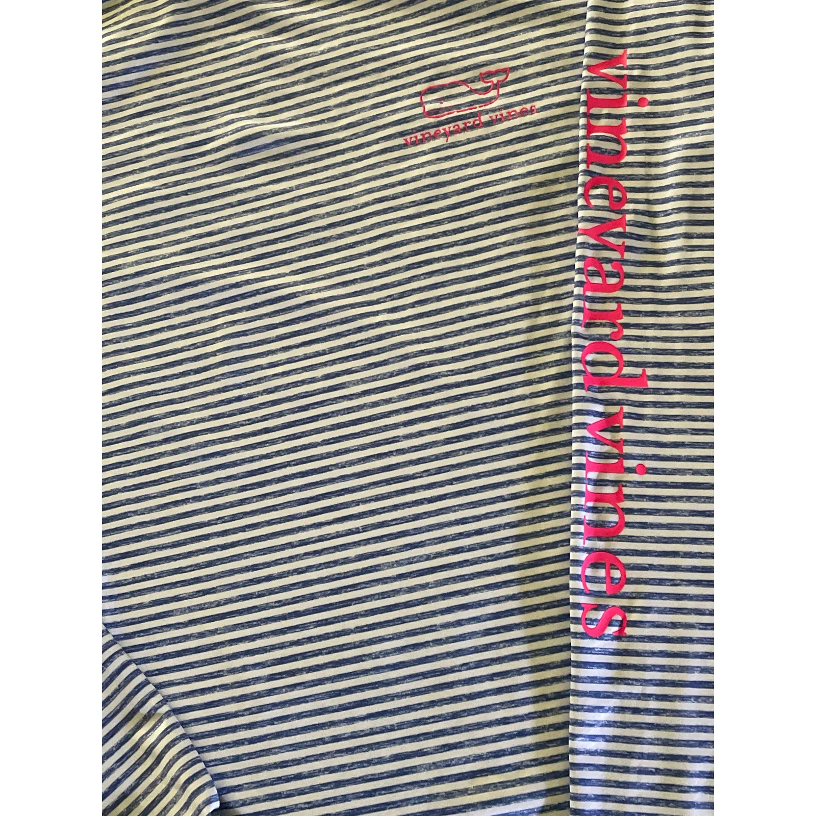 Vineyard Vines Performance Blue Striped Long Sleeve Jersey Top Small - Image 3