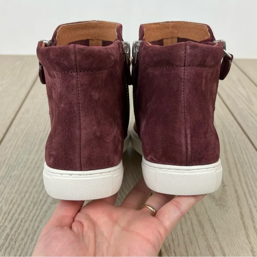 Gentle Souls Carter Suede High Top Zipper Sneakers US8.5 Plumberry Leather $159 - Image 7