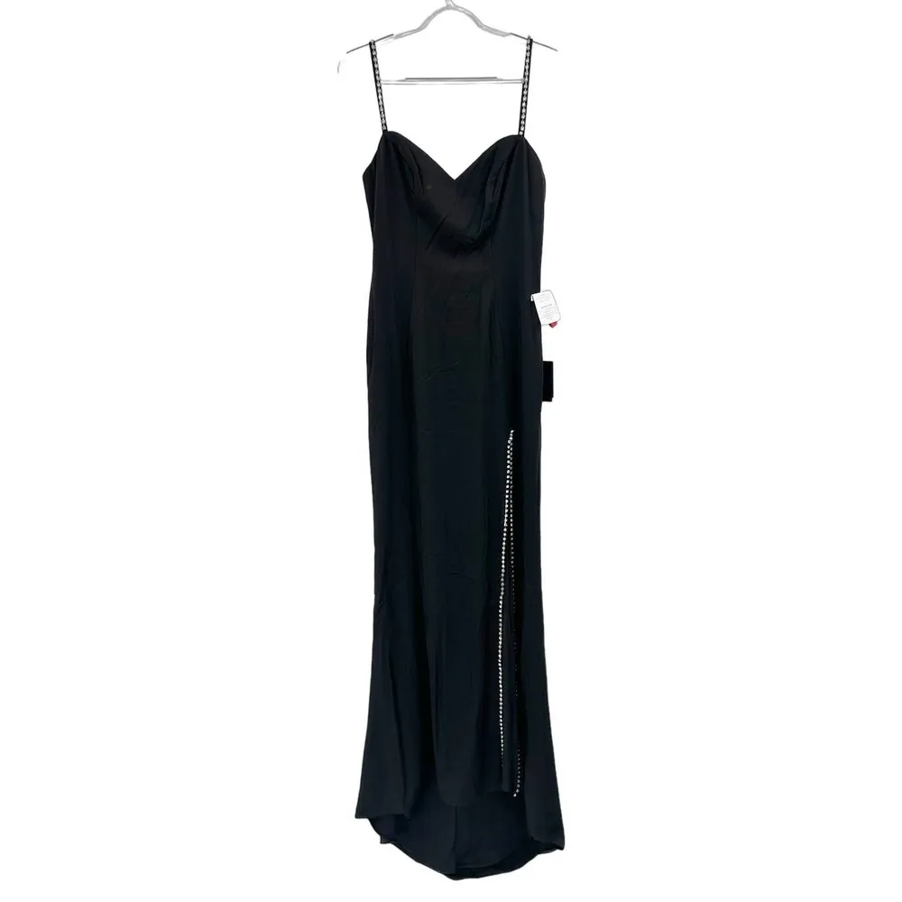 Mac Duggal 55706 Black Beaded Slit Sweetheart Evening Formal Gown Dress Sz 6 NWT - Image 3