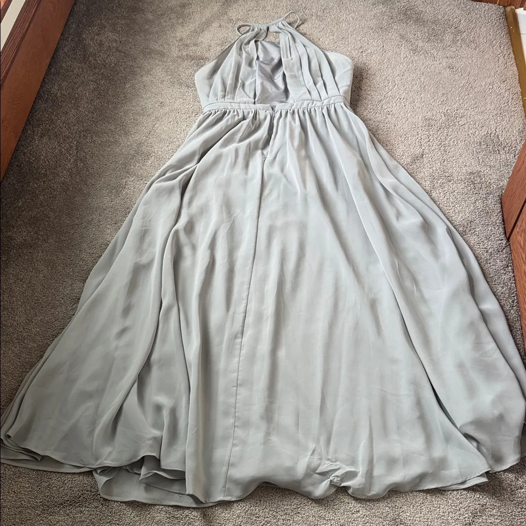 Sorella Vita Gray Halter Chiffon Dress SIZE 14 - Image 6