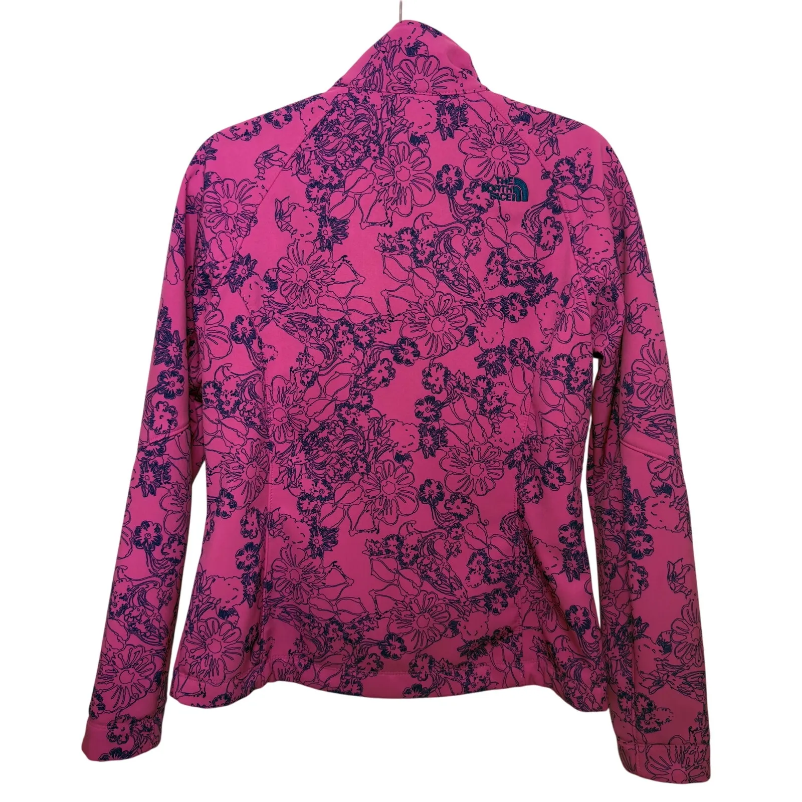 TNF Apex Bionic Azalea Pink Floral Softshell Jacket M - Image 2