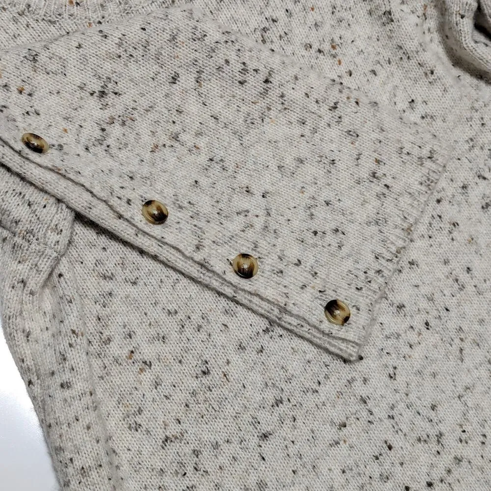 Madewell Donegal Button Sleeve Sweater Dress Ivory Wool Blend Womens Small Tunic - Image 6