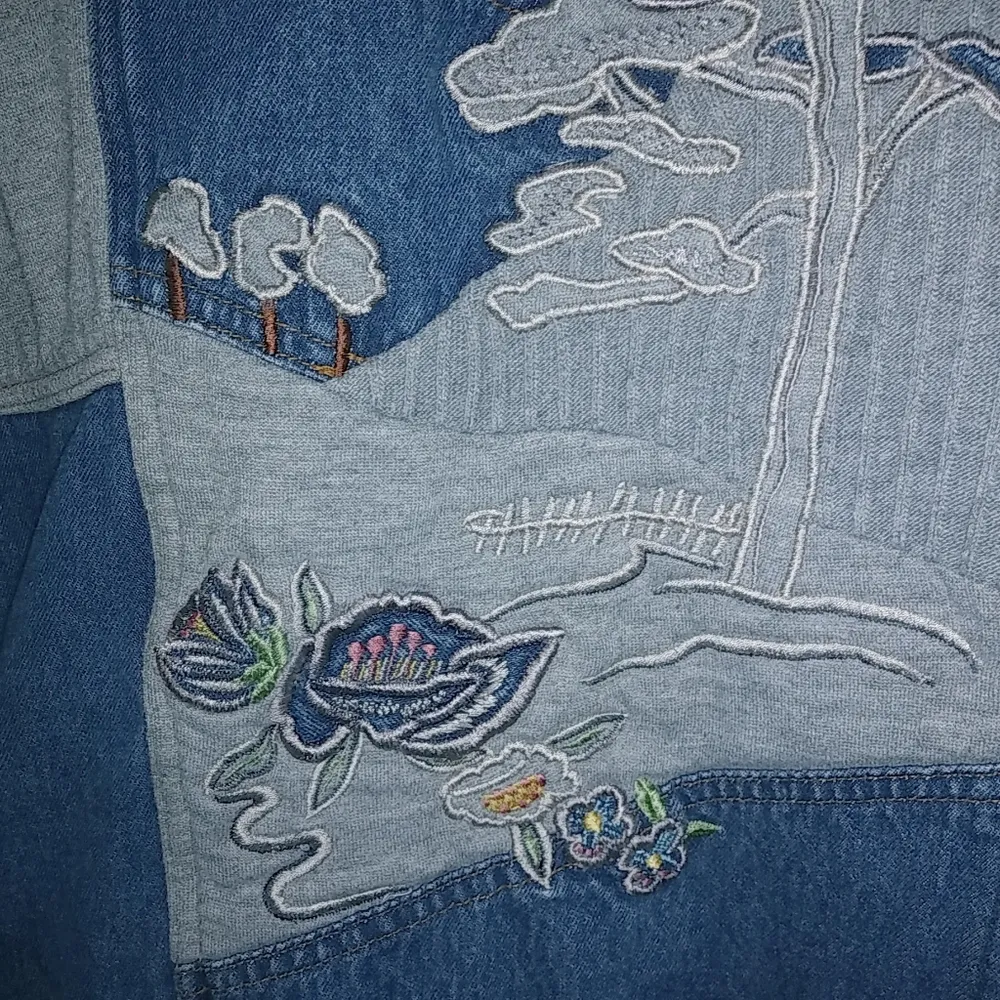 Together! M Y2K Missy Vintage Denim Bomber Jacket Blue Size M - Image 9