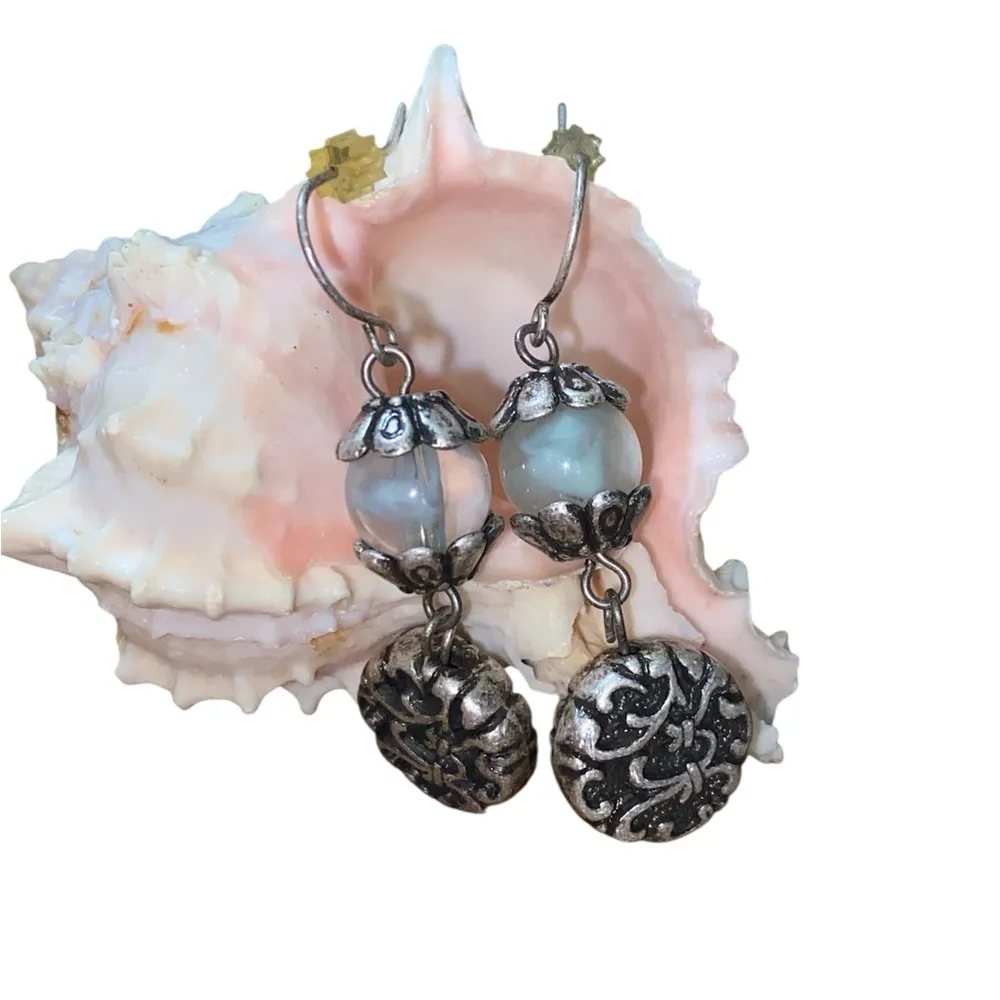 Premier Designs 'Cool Waters' Textured Silver Tone/Aqua Stone & Bead 3pc set - Image 7