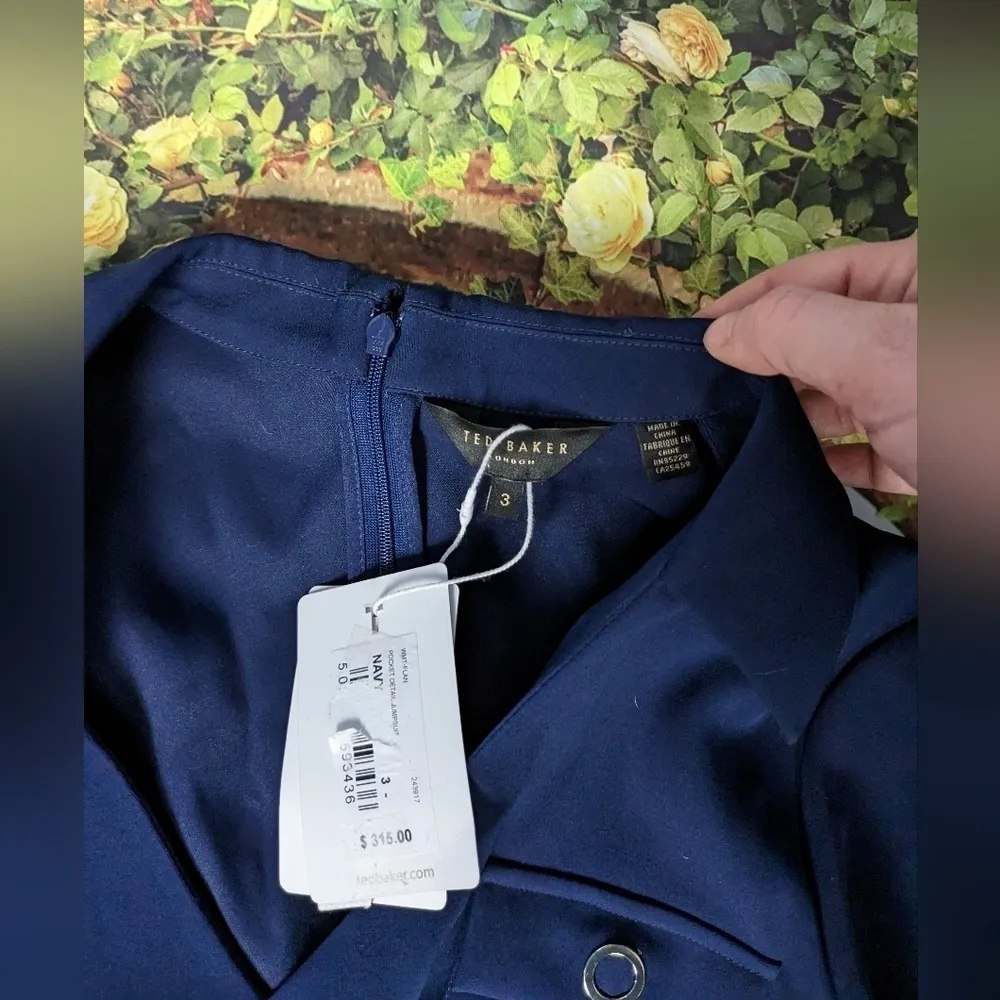TED Baker london navy pocket detail jumpsuit size 3 (8 - Image 7