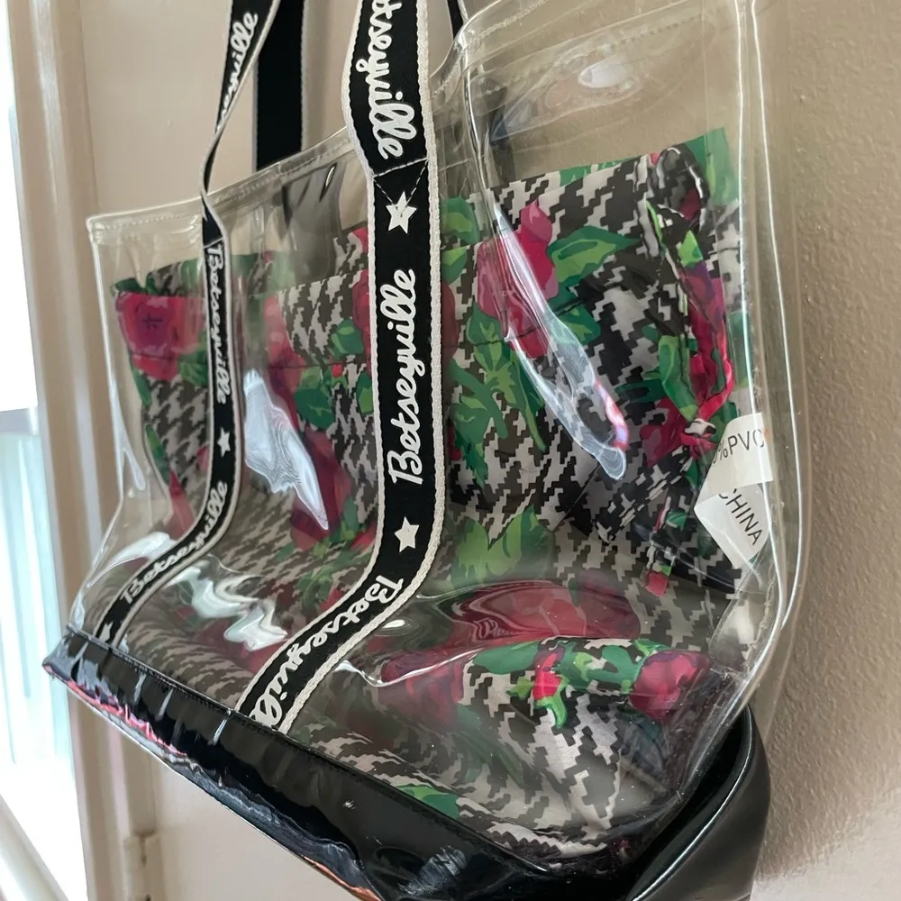 Betseyville Clear Satchel In Floral Pink Vinyl Bag - Image 5