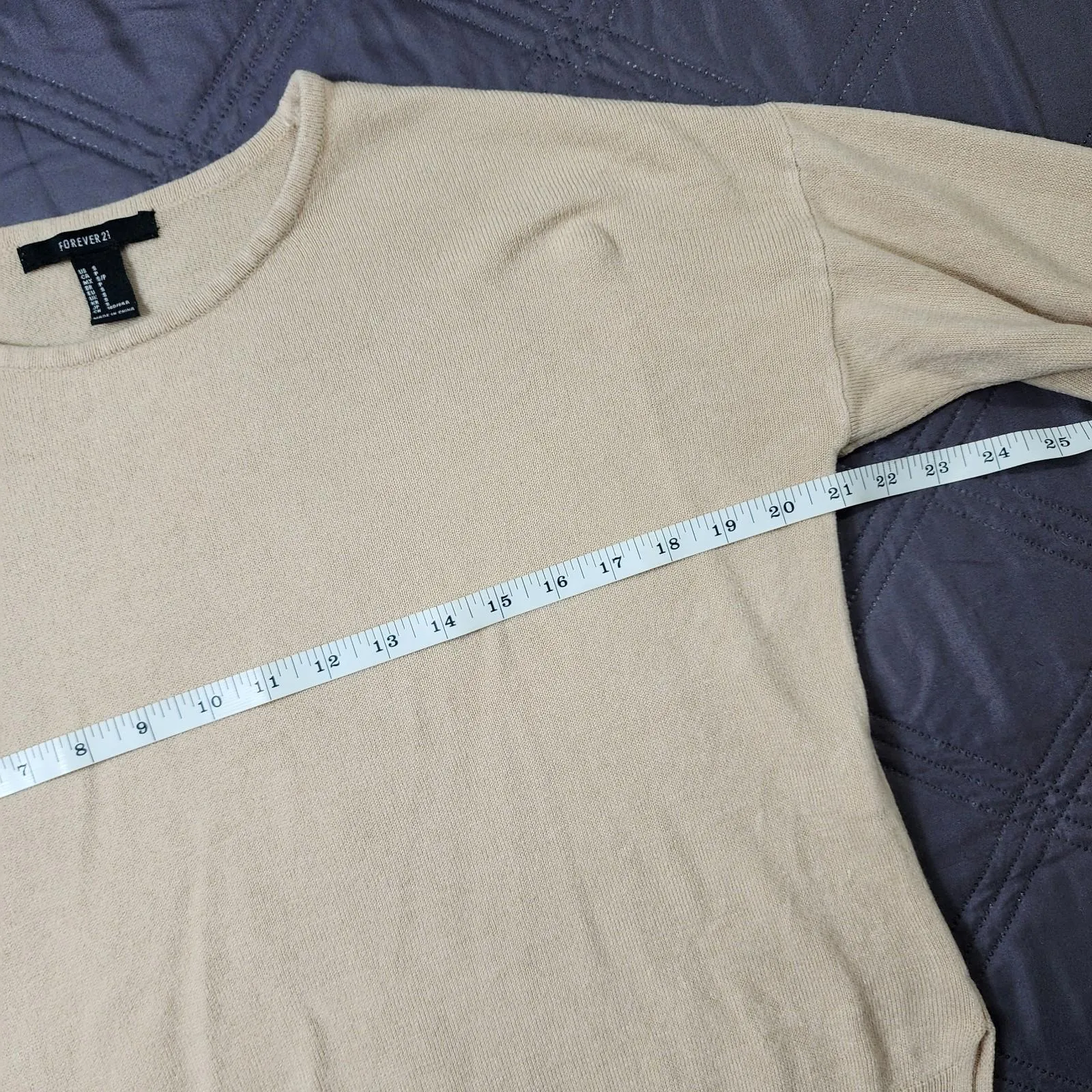 Forever 21 Light Brown Crew Neck Sweater Size Small Casual Fall Cozy - Image 4