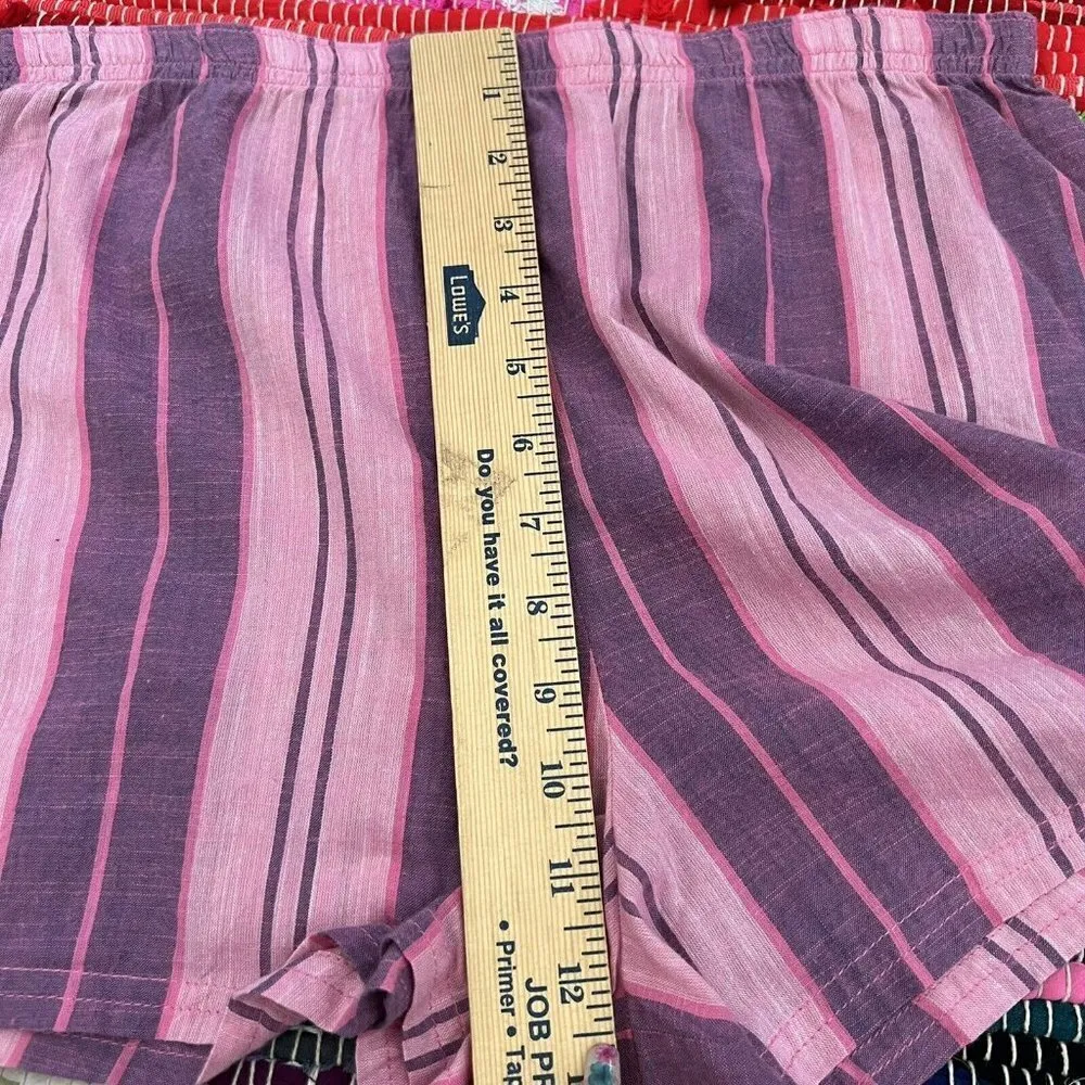 BP Stripe shorts SMALL Purple Pink pull on Elastic Waist - Image 7