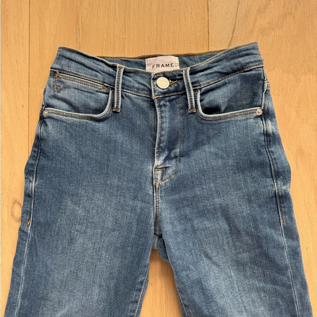 Frame Denim Le High Straight Jeans Medium Wash Size 24 - Image 2