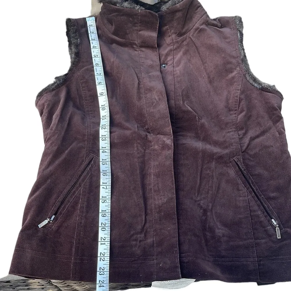 J.Jill dark brown faux fur vest size medium - Image 7