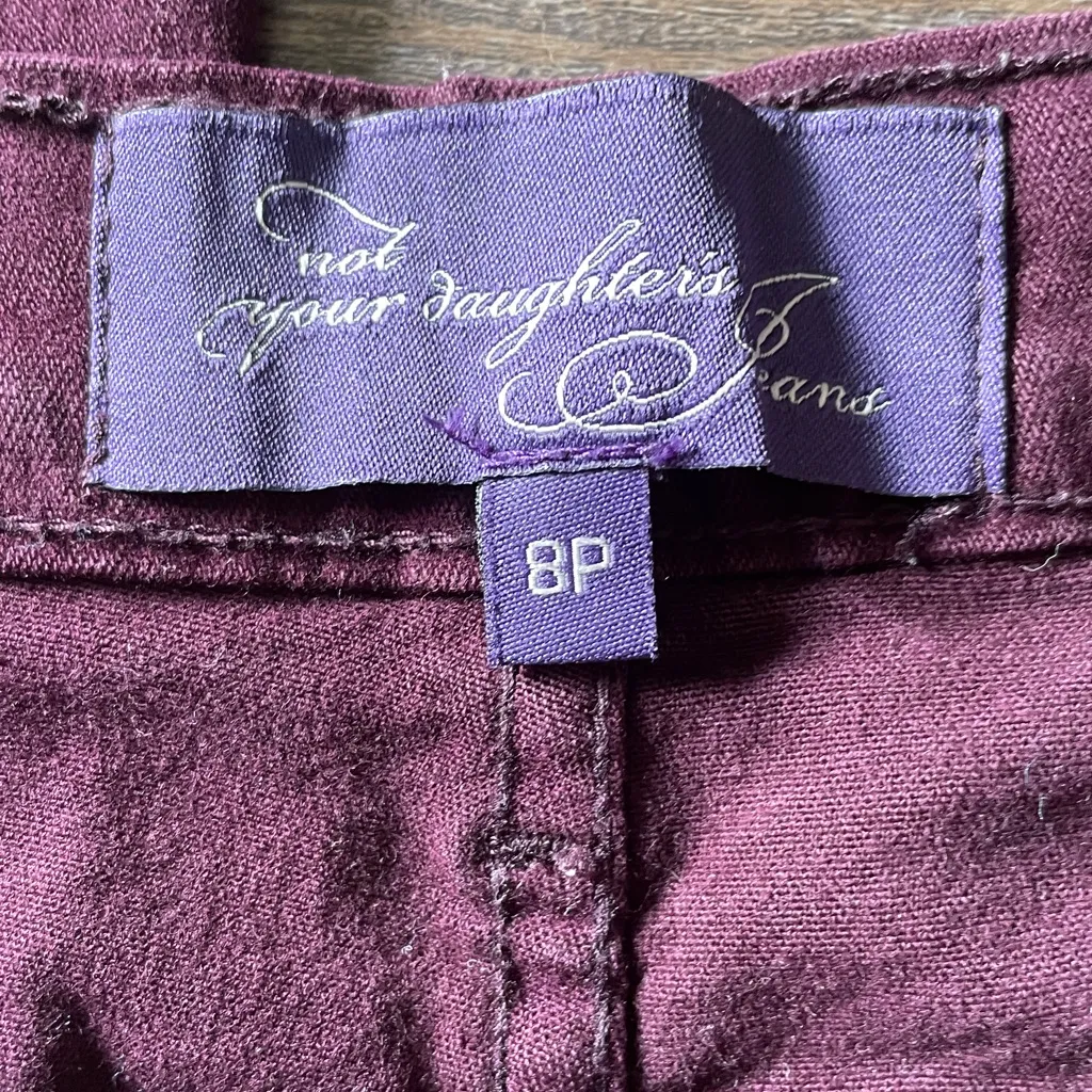 Not Your Daughters Jeans NYDJ Deep Burgundy Straight Leg Denim Jeans - Image 3