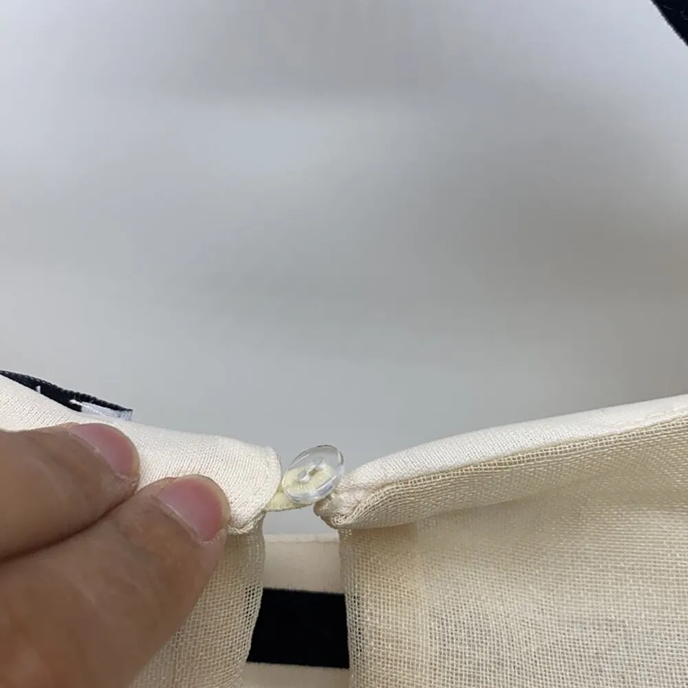 Polagram Chic lined cropped Pom Pom top cream sz S cute girly dainty - Image 6