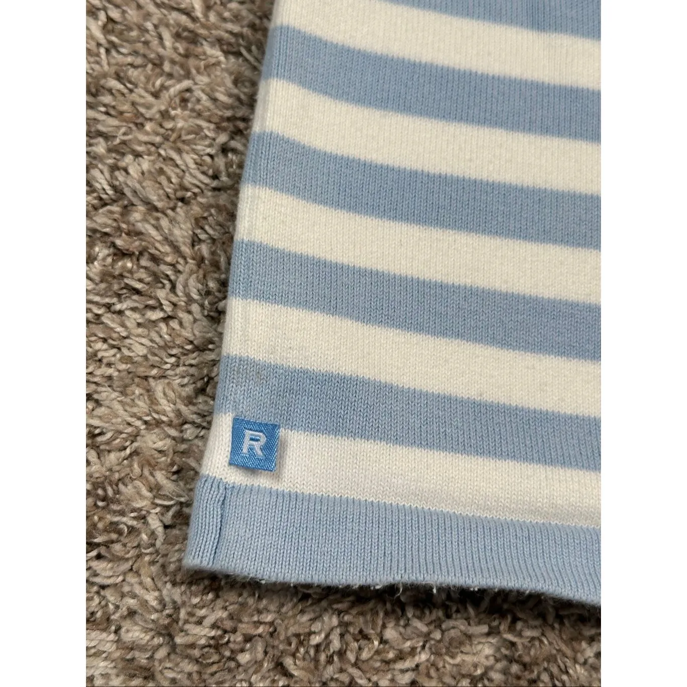 vintage y2k ralph lauren knit blue/white stripe cami top cottagecore coastal XS - Image 7