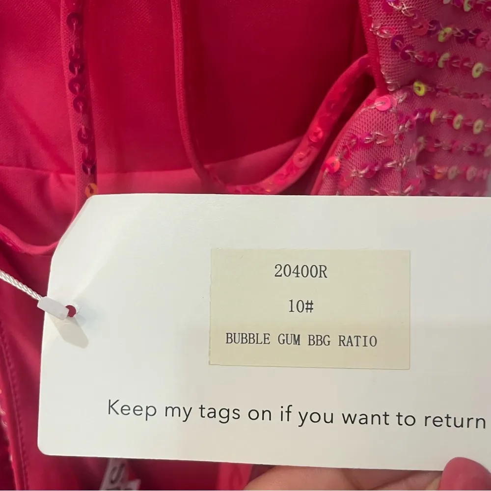 NWT Blush Prom 20400 Bubblegum Short Sequin Cocktail Dress Formal Homeco… - Image 9