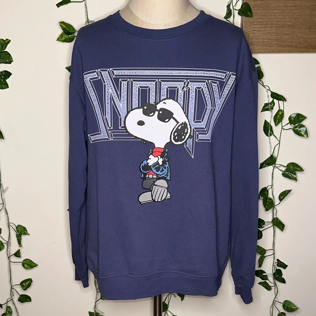 Peanuts Snoopy Rhinestone Crewneck Juniors NWOT Blue Size undefined - Image 2