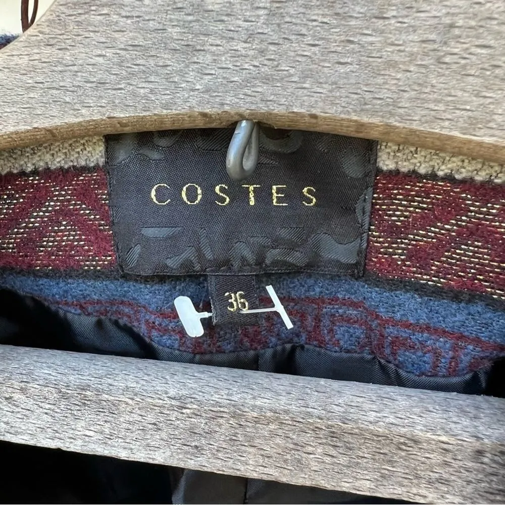 Costes Netherlands art deco woven tapestry blazer jacket Blue - Image 4