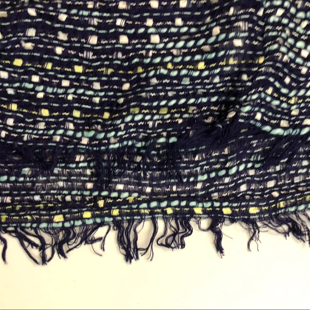 Apt 9 Infinity Scarf Sparkle Striped Mixed Media Weaved Green Blue White Yellow - Image 9
