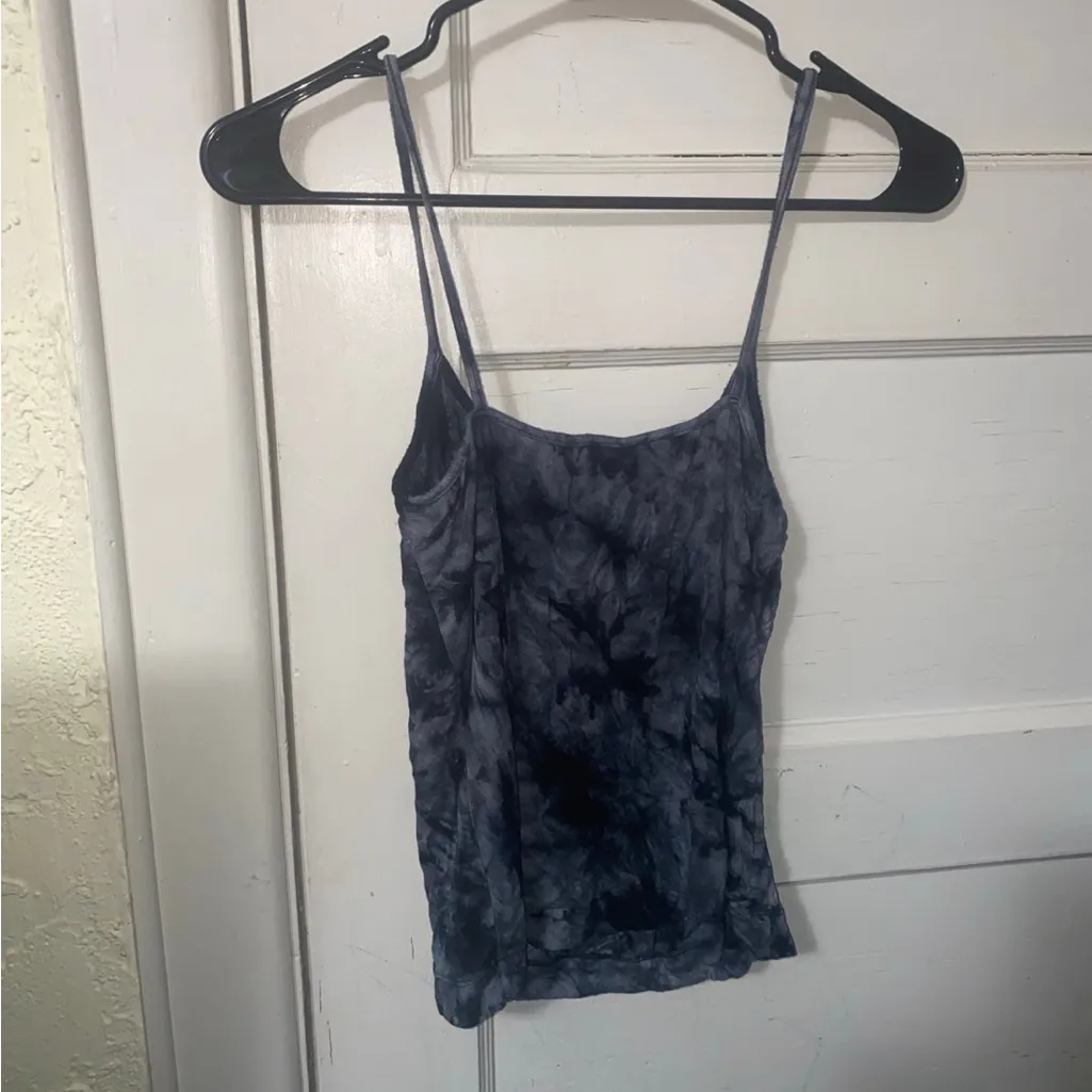 Zine From Zumiez Tie Dyed Black & Grey Tank Top With Pocket Size M - Image 2
