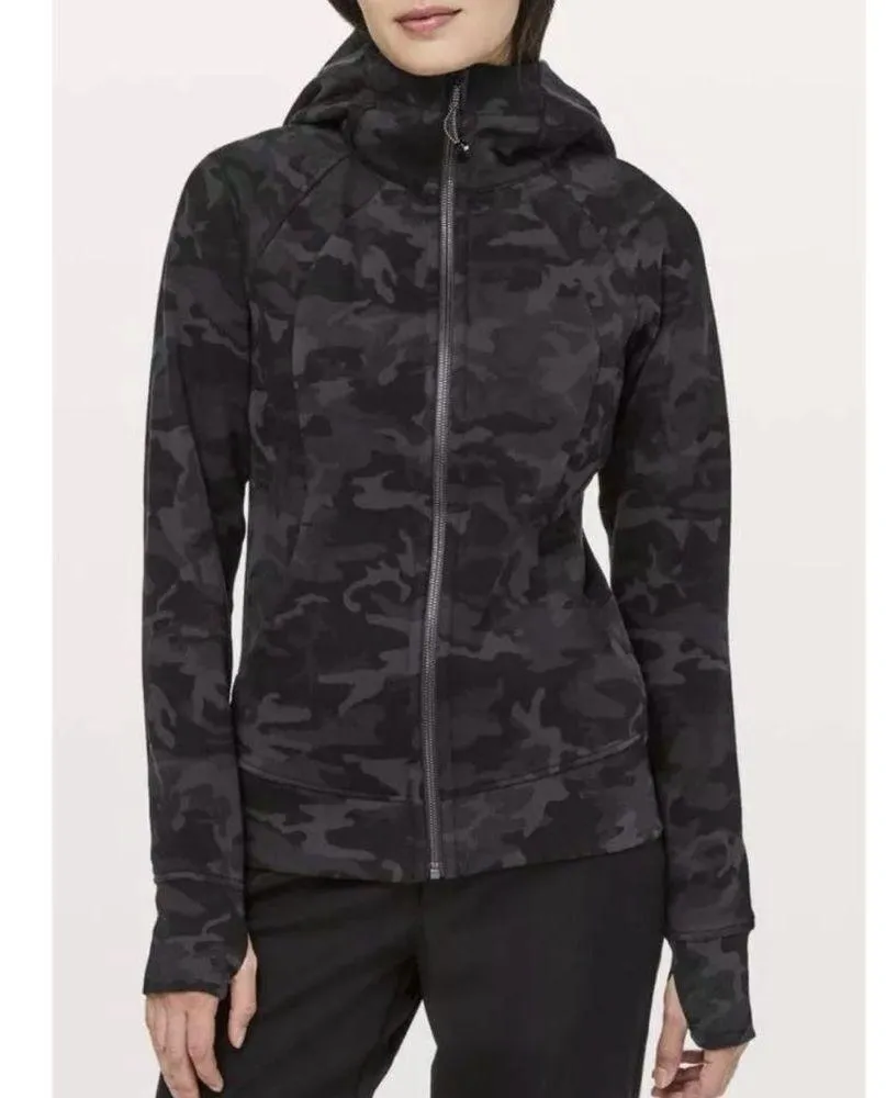 Lululemon Women's Scuba Hoodie Full Zip  Camo Multi Gray  Size 6 - Image 2