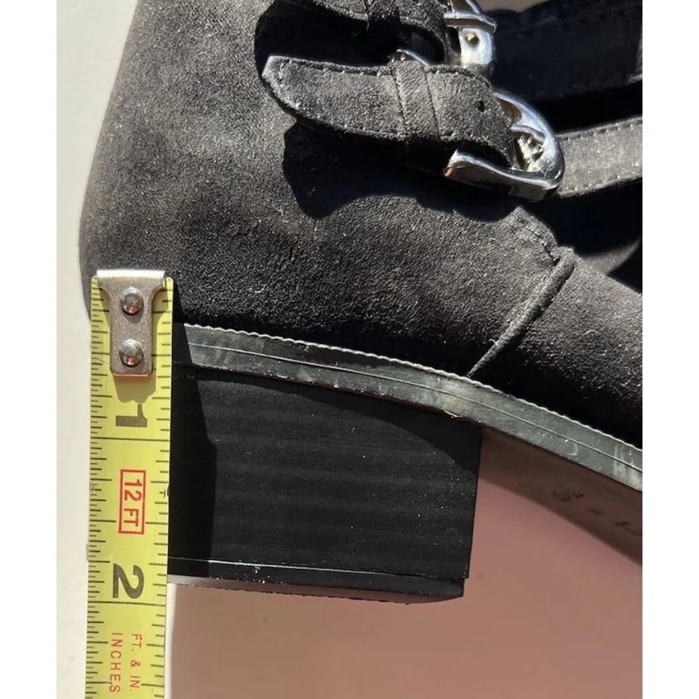 Italian Shoemakers Women’s Sz 7.5 LILAH Ankle Booties Black Strap Belt Western - Image 8