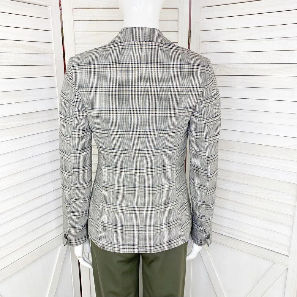 Zara‎ Plaid Blazer Jacket Black White Tan 2 - Image 4